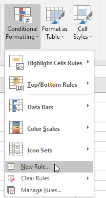 Excel Conditional formating