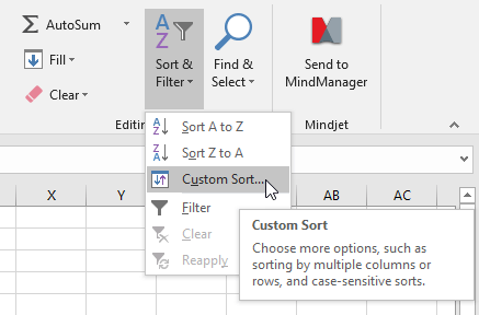 Excel Custom Sorting