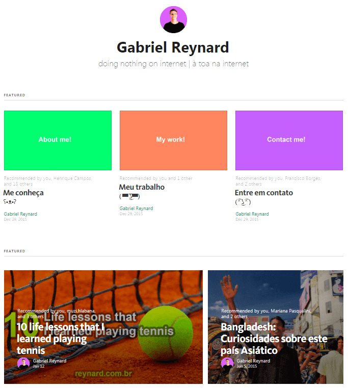 how to blog on medium Gabriel Reynard Profile