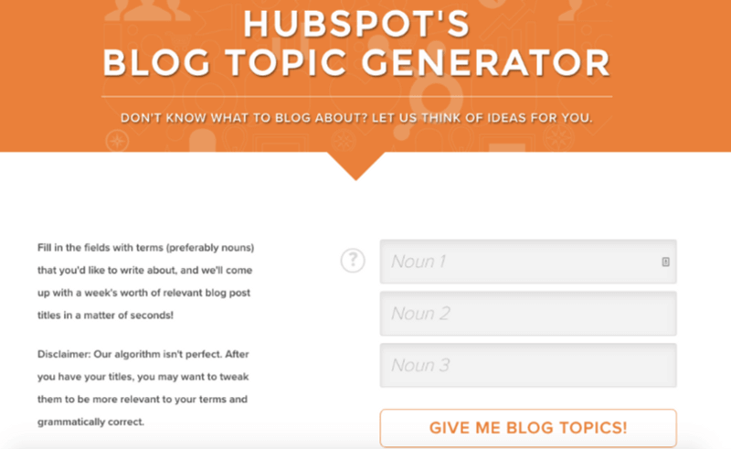 Hubspots Blog topic generator