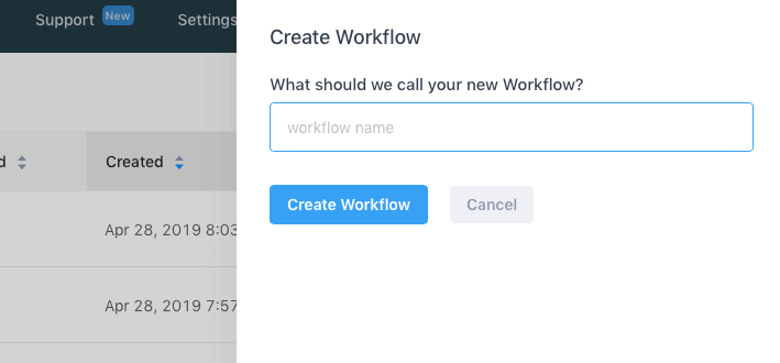 Gist New UI create workflow